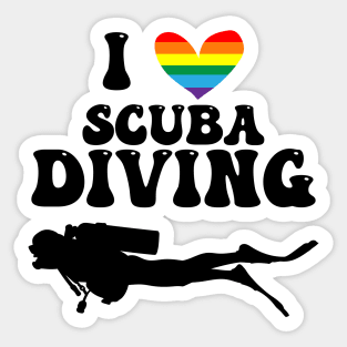 I Heart Scuba Diving (Gay Flag) Sticker